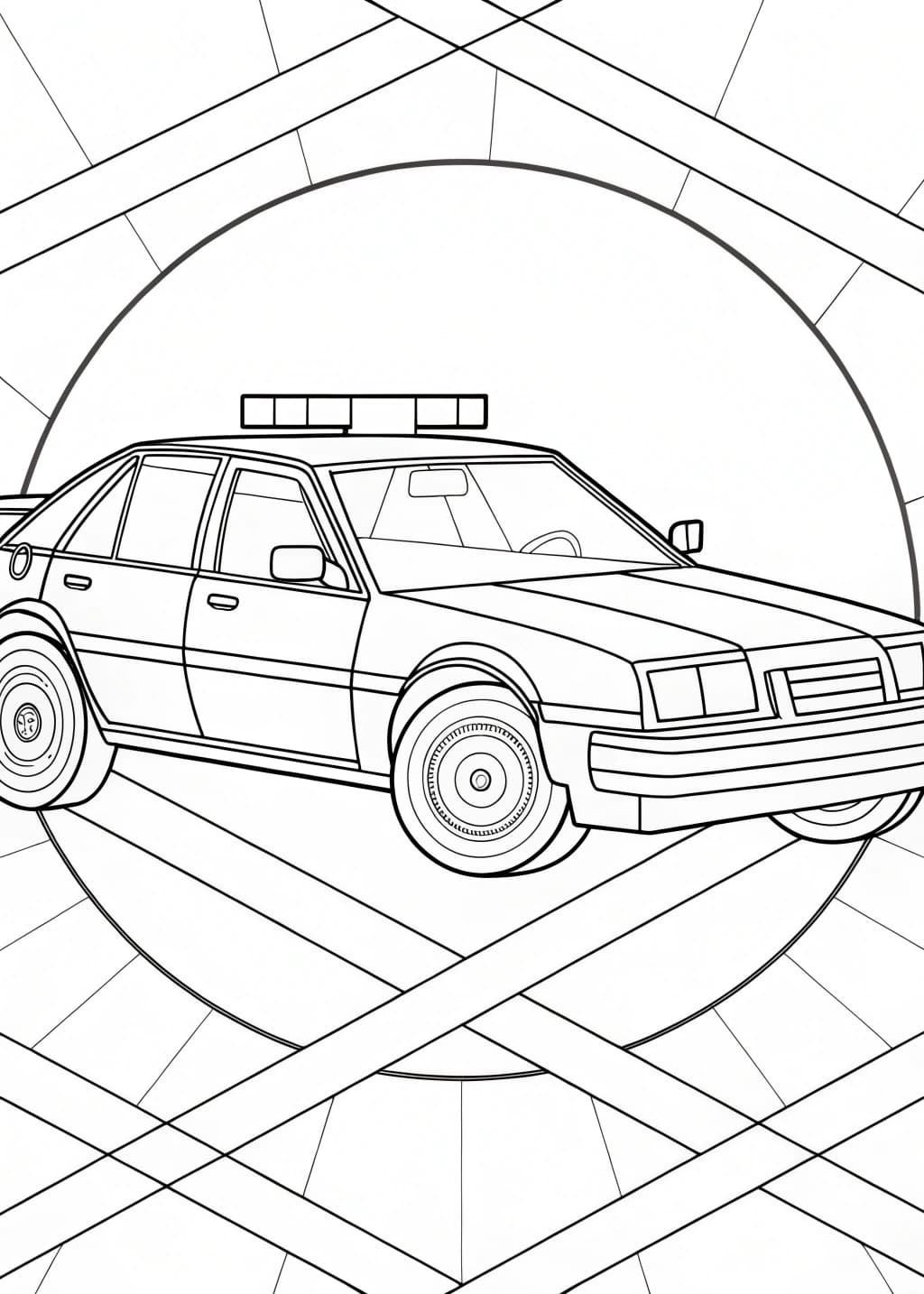 1980s Style Patrol Car Coloring Page
