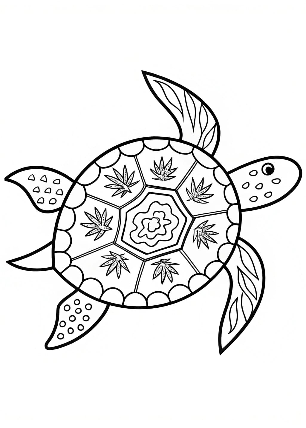 Advanced Sea Turtle Coloring Page