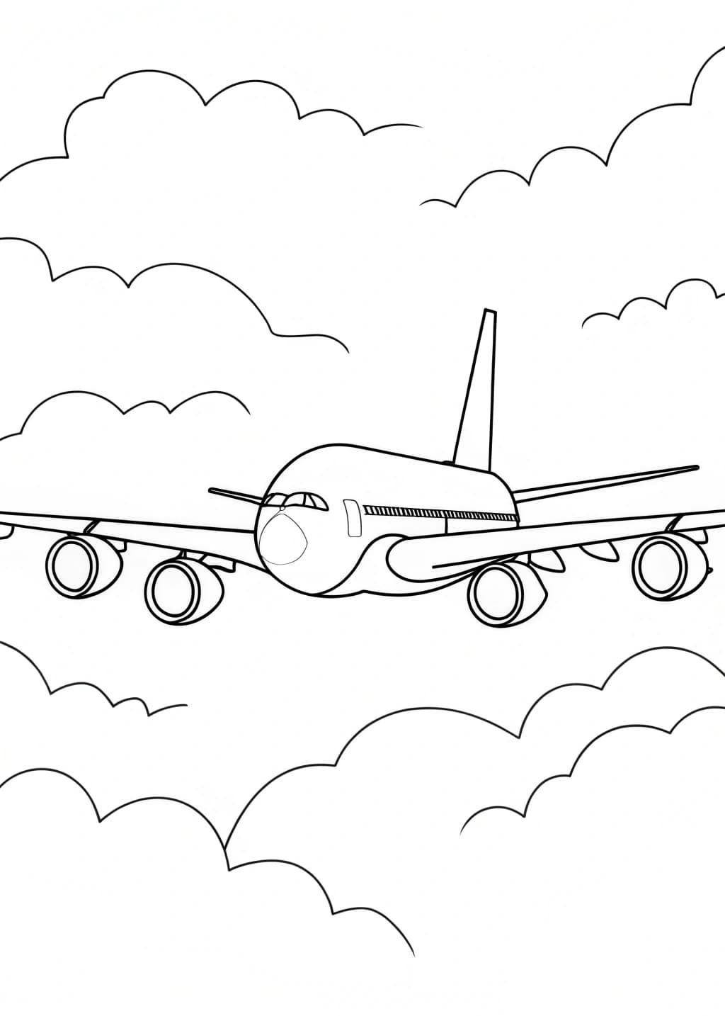 Airbus A380 Airplane Coloring Page