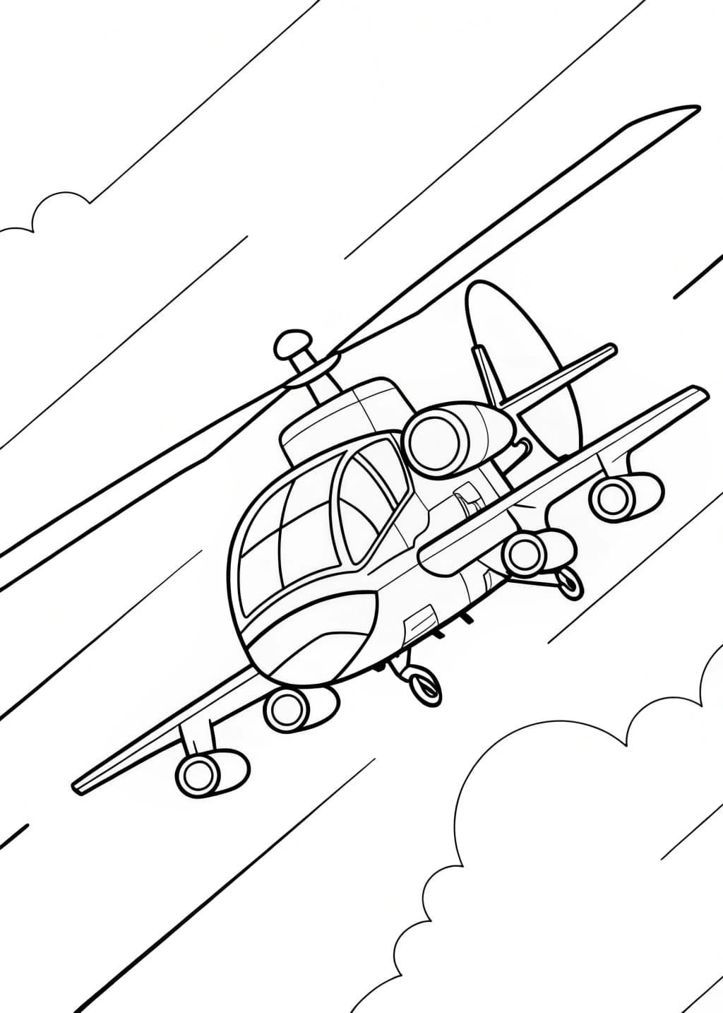 Apache Helicopter Coloring Page