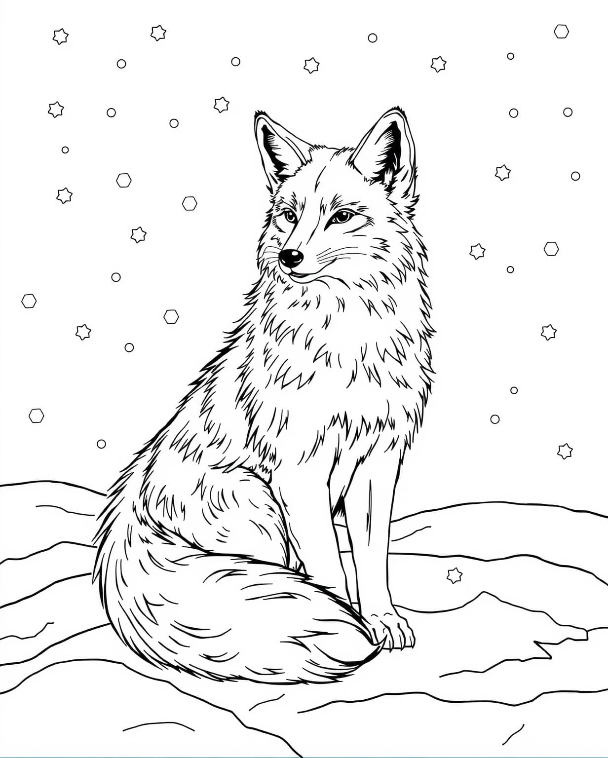 Arctic Fox Coloring Page
