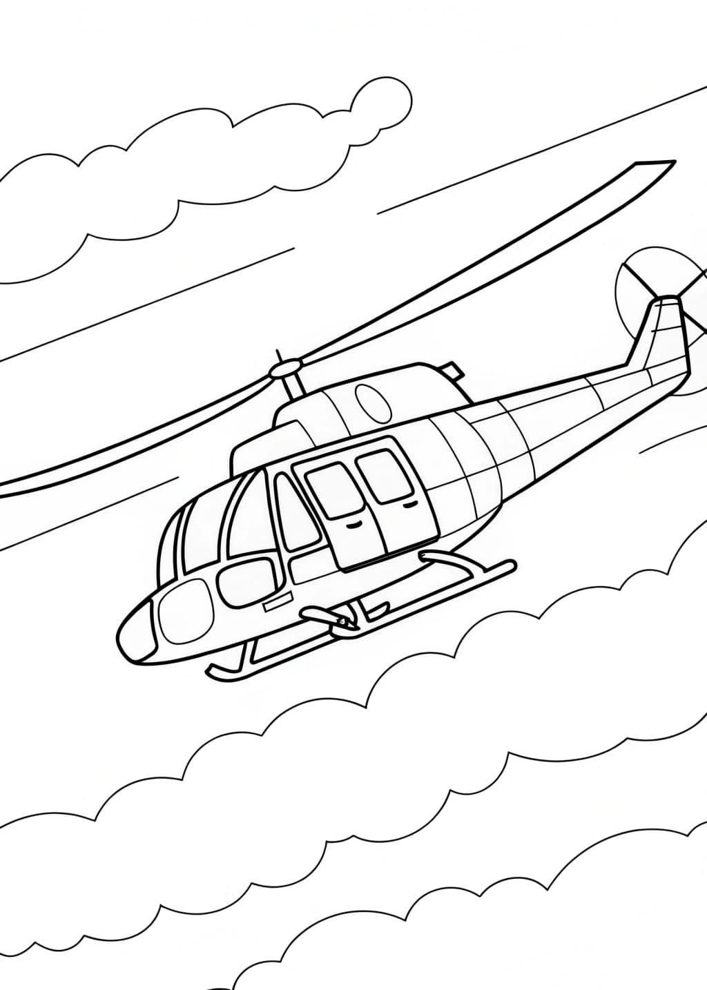 Army Helicopter Coloring Page
