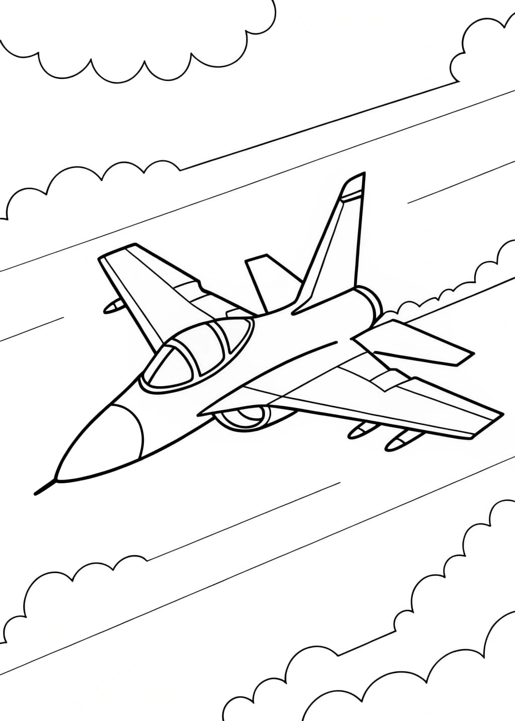 Army Jet Coloring Page