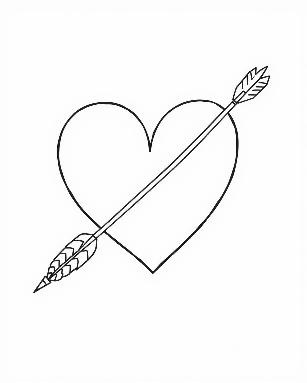Arrow Through a Heart Coloring Page