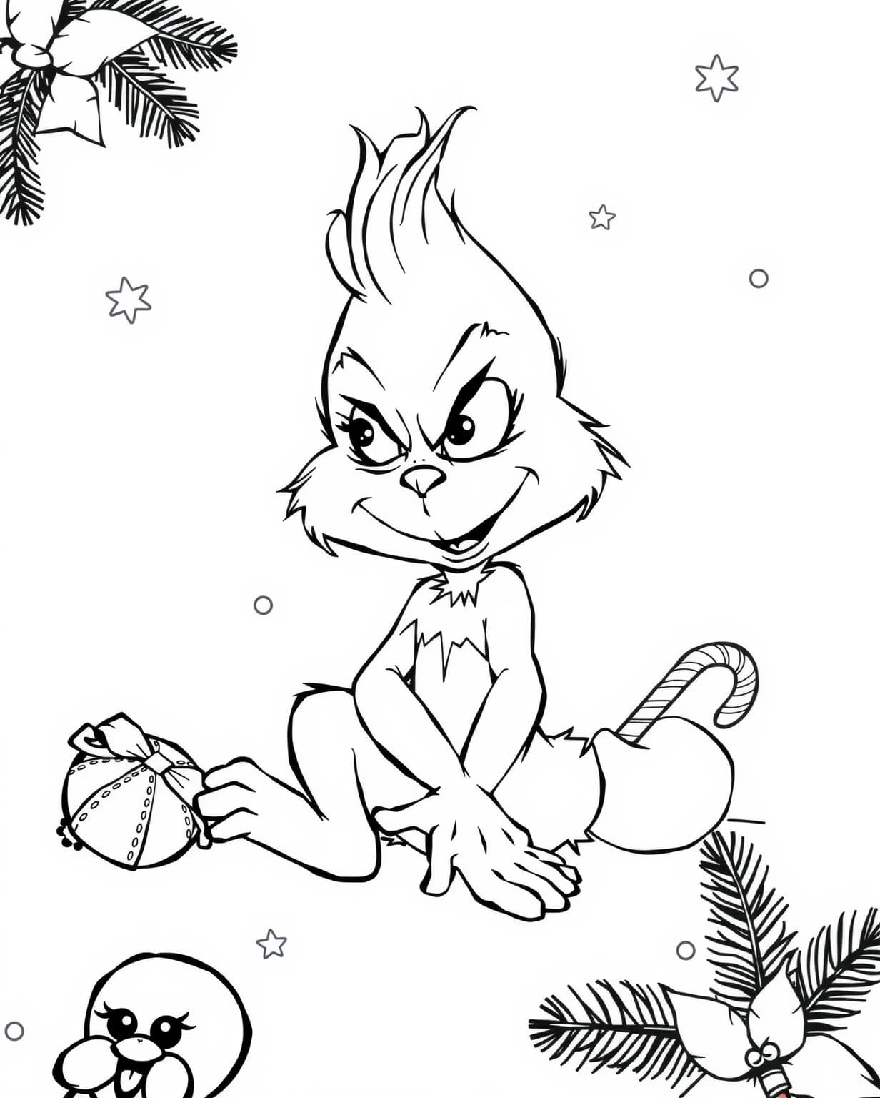 Baby Grinch Coloring Page