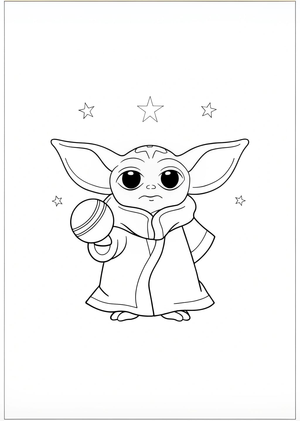 Baby Grogu Coloring Page