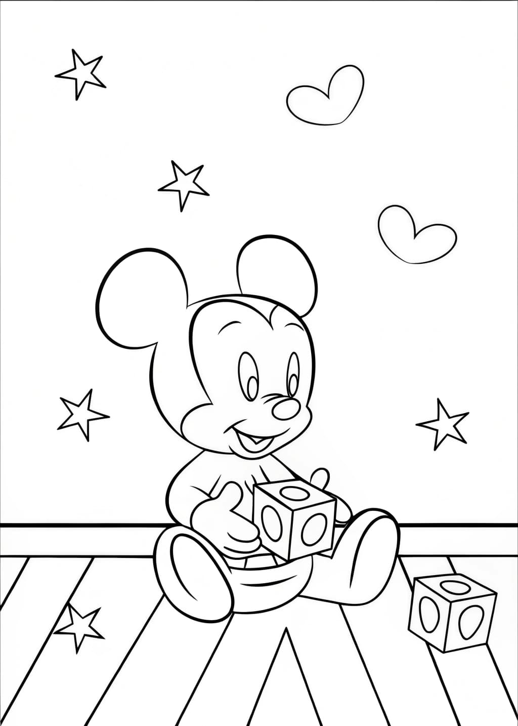 Baby Mickey Mouse Coloring Page