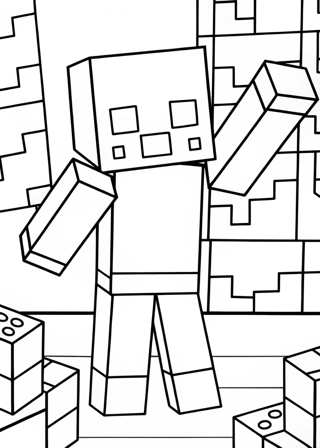 Baby Minecraft Enderman Coloring Page