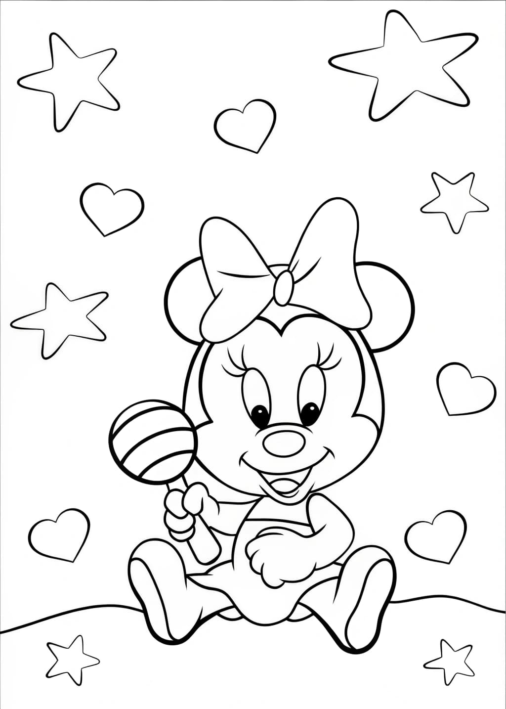 Baby Minnie Mouse Coloring Page