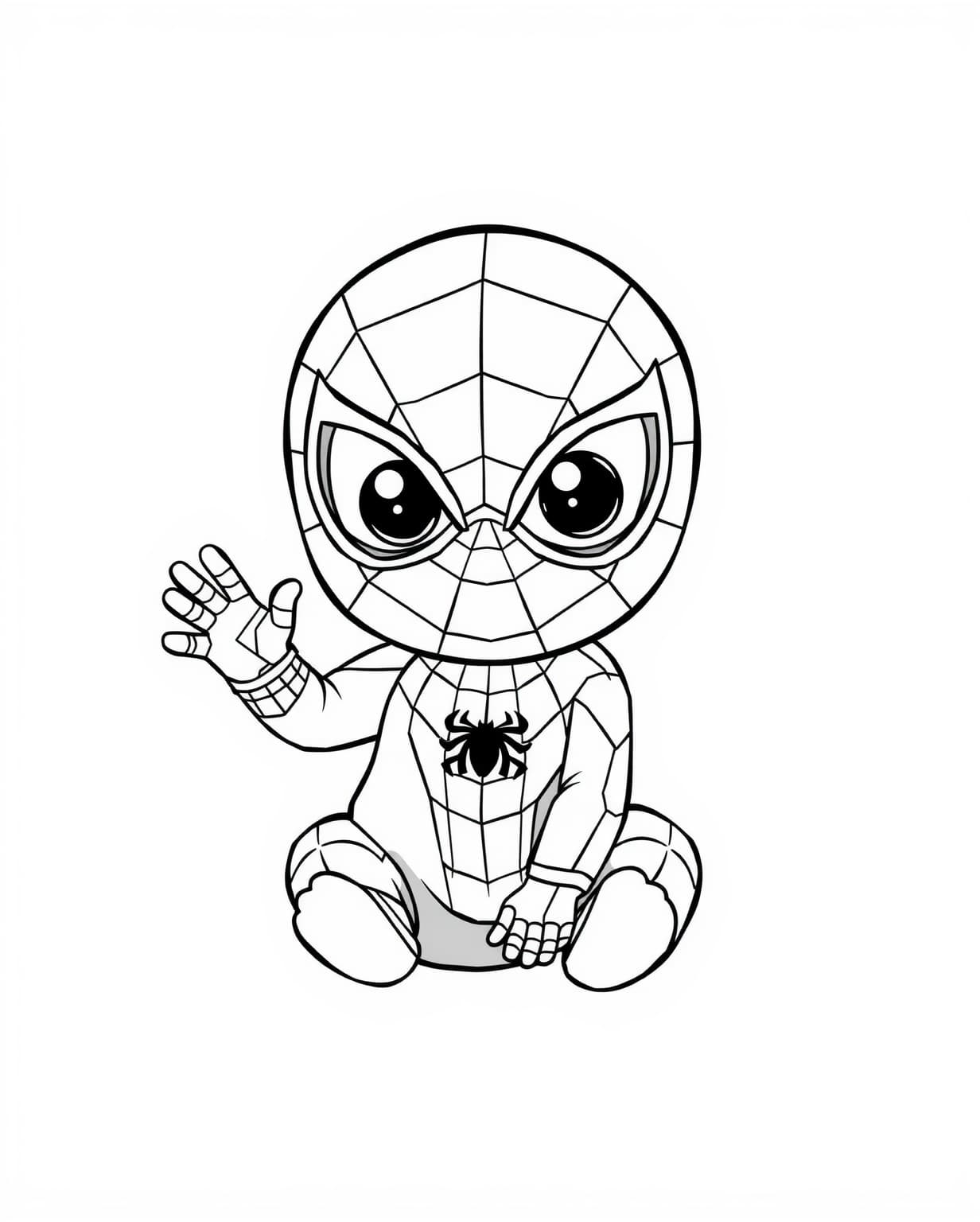 Baby Spiderman Coloring Page