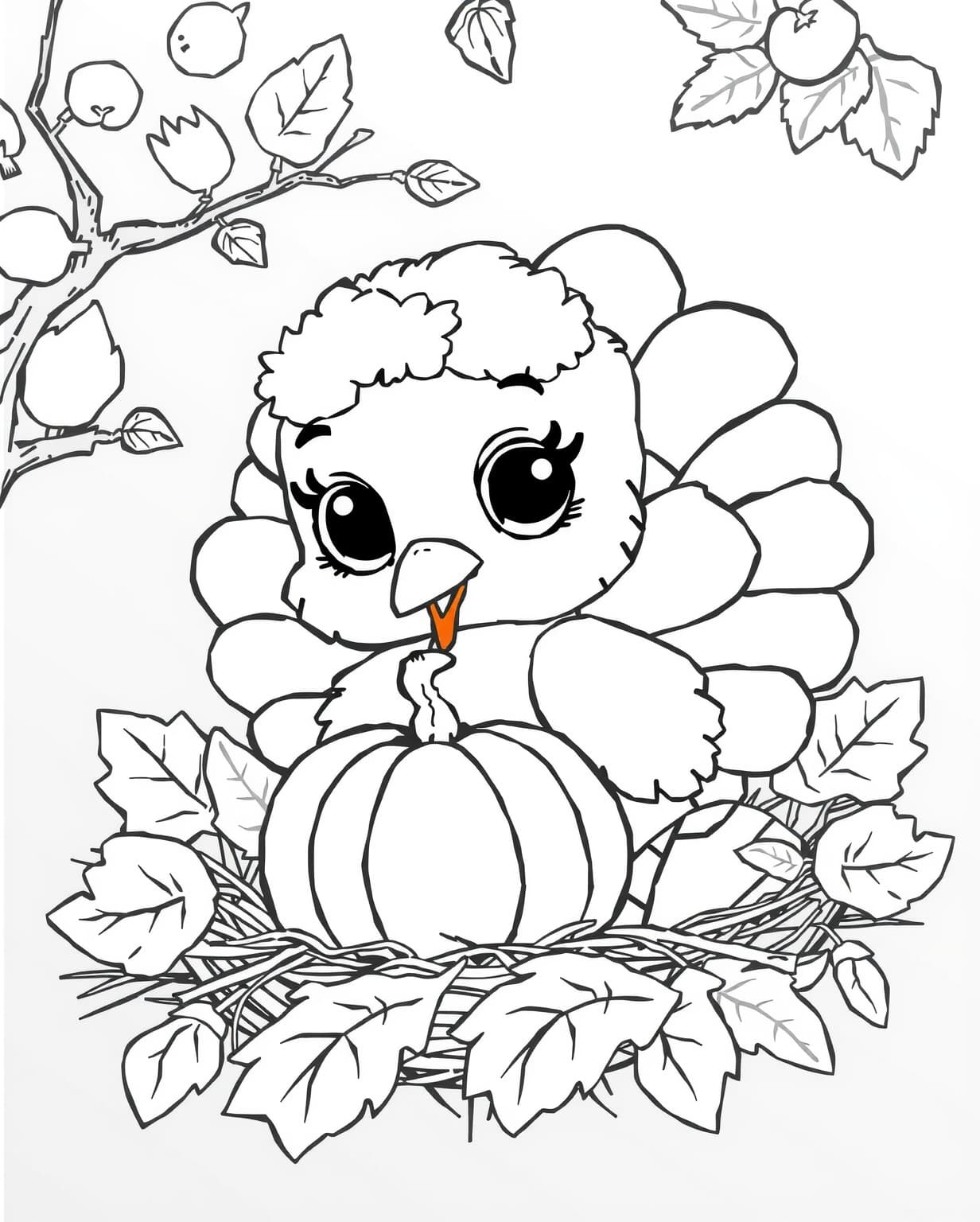 Baby Turkey Coloring Page