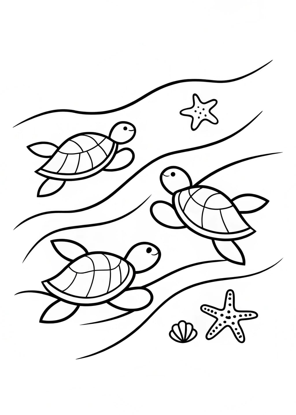 Baby Turtles Coloring Page