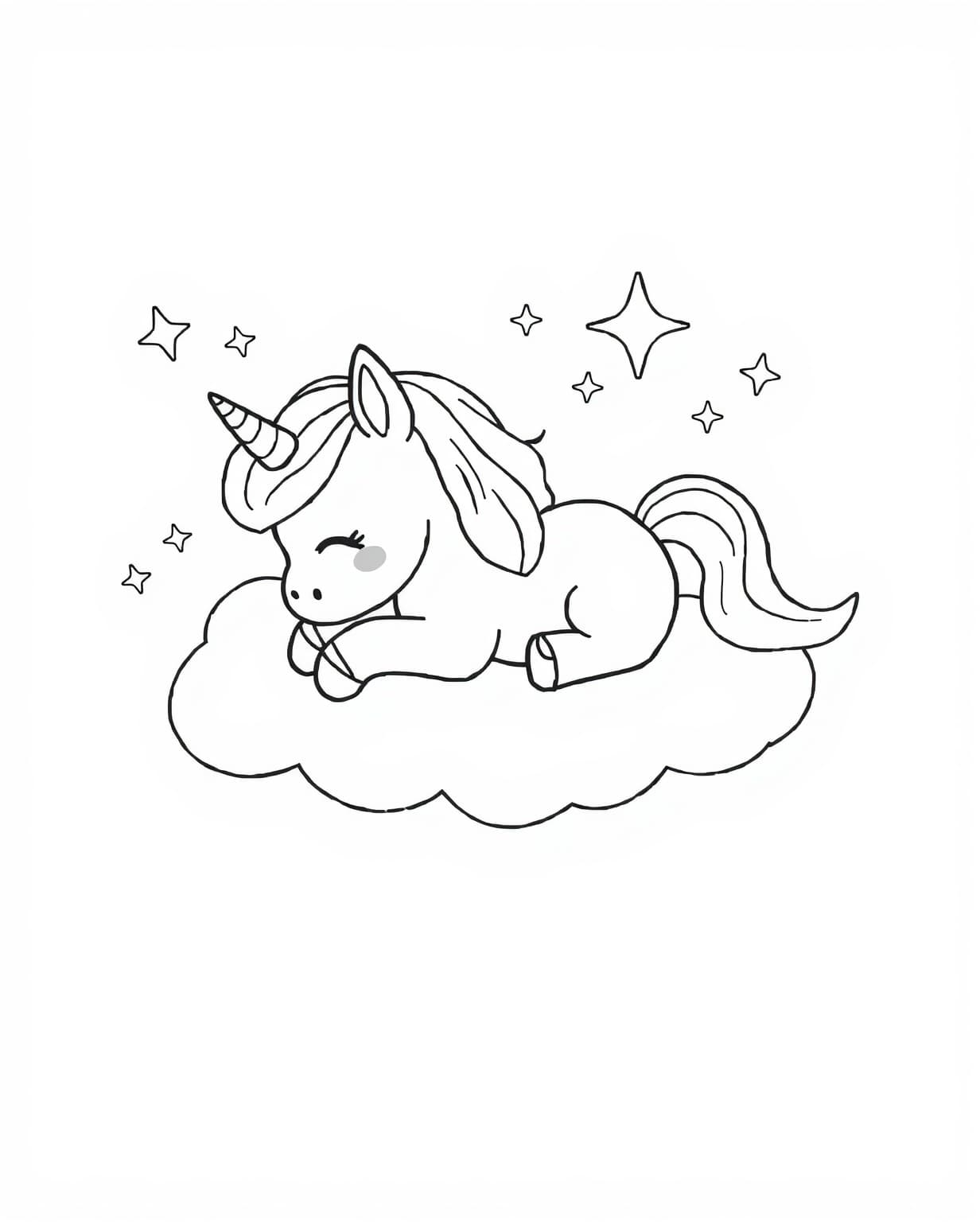 Baby Unicorn Coloring Page