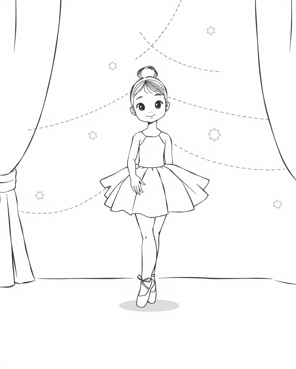 Ballerina Coloring Page for Girls