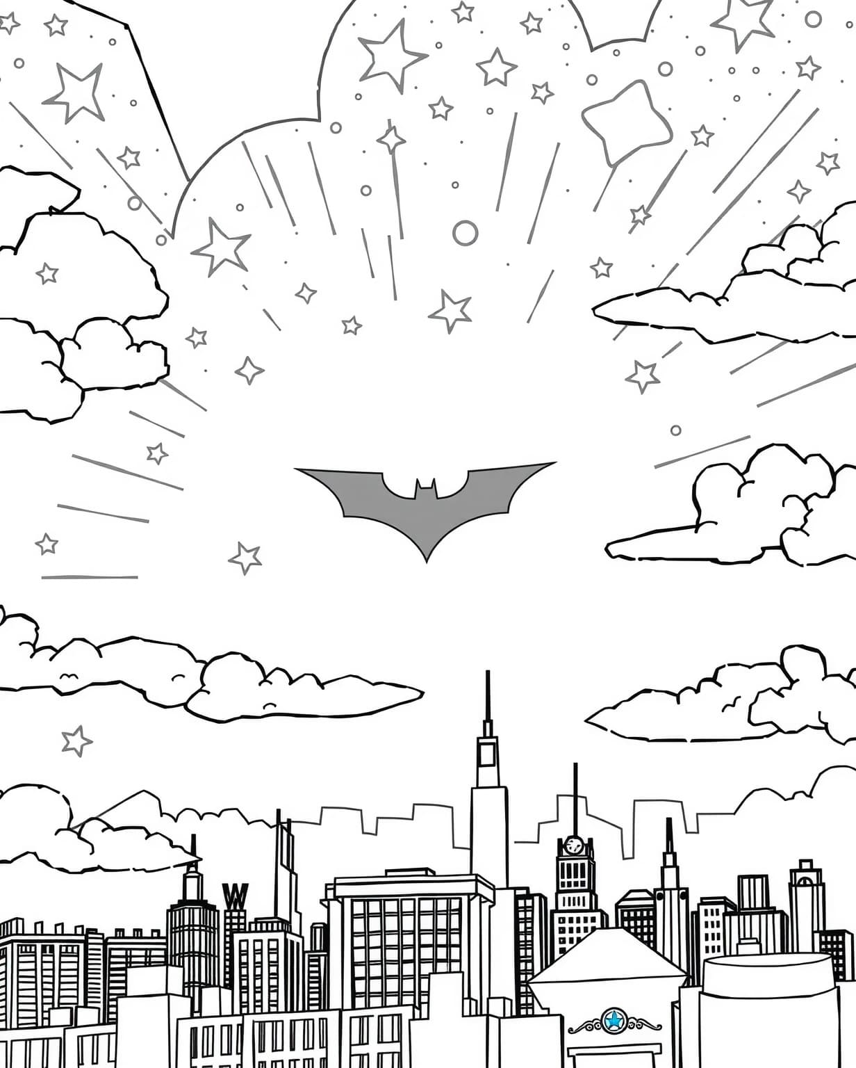 Batman Bat-Signal Coloring Page