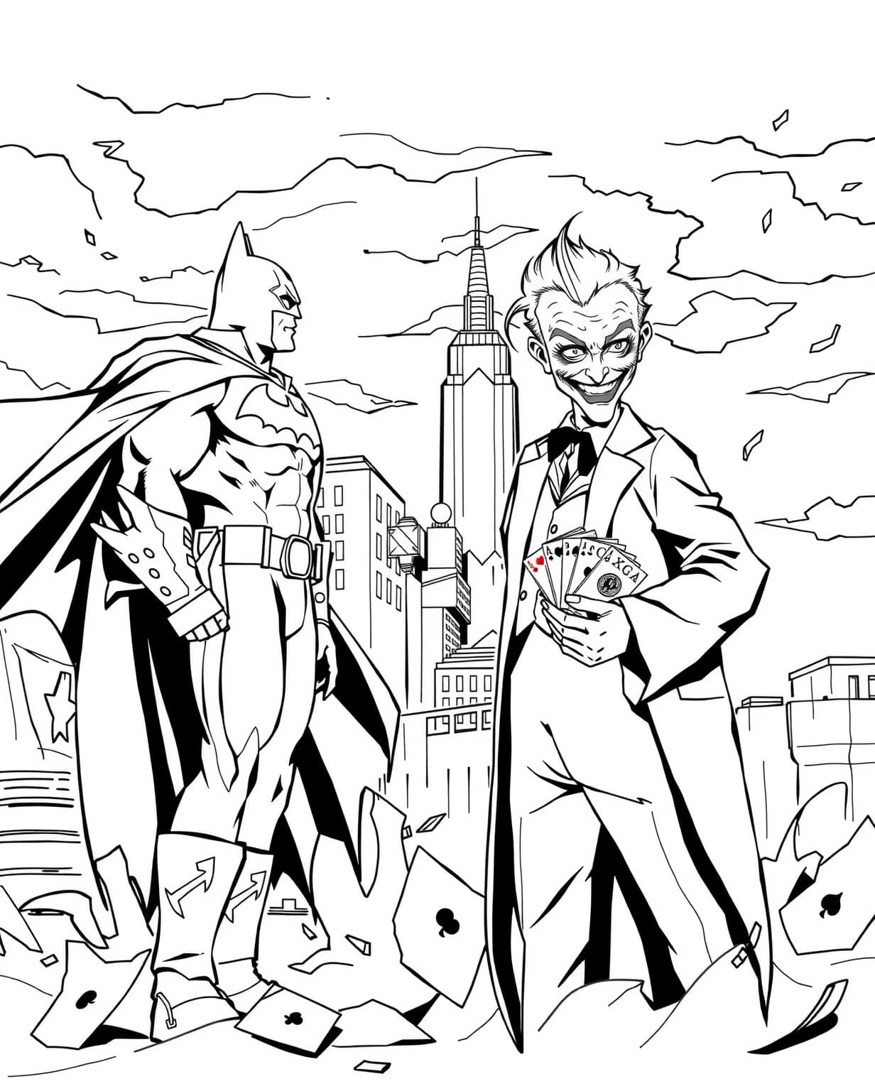 Batman vs. Joker Coloring Page