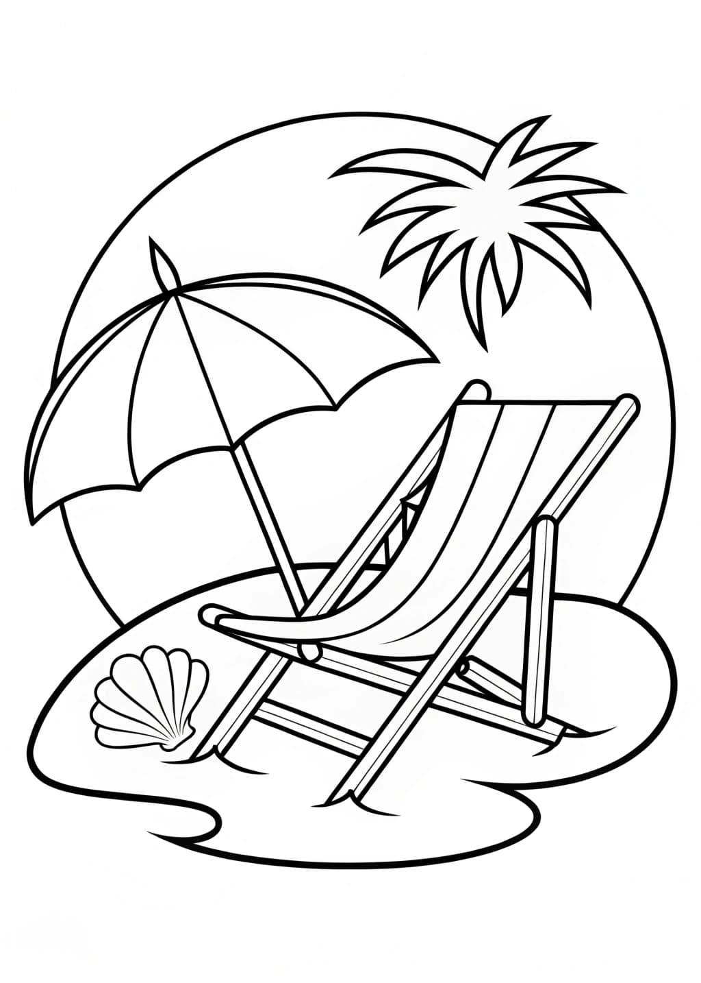 Beach Chair Coloring Page