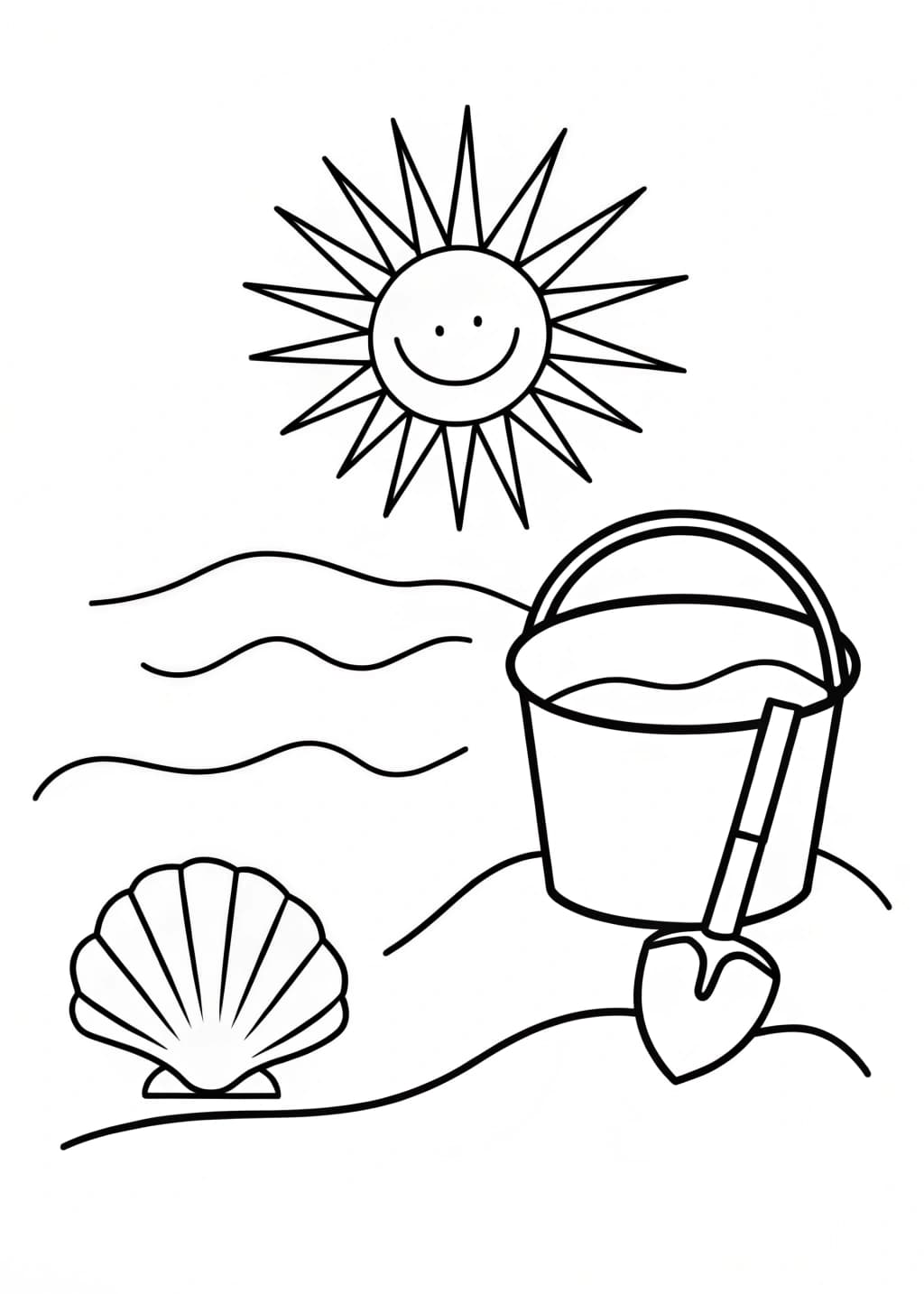 Beach Coloring Page For Preschool