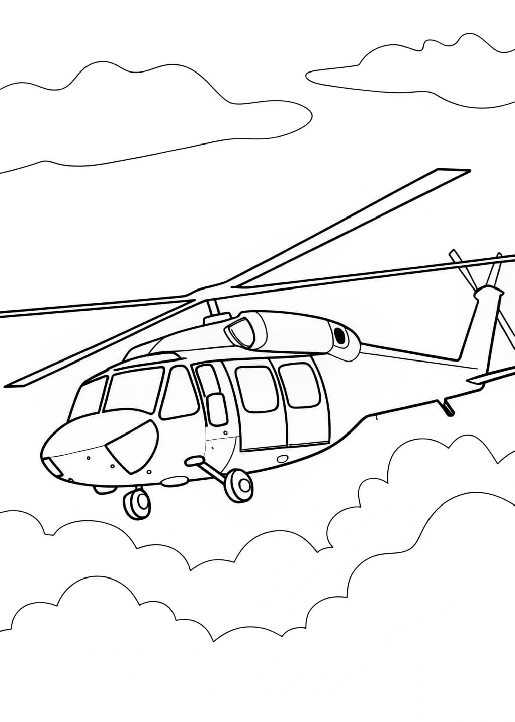 Black Hawk Helicopter Coloring Page