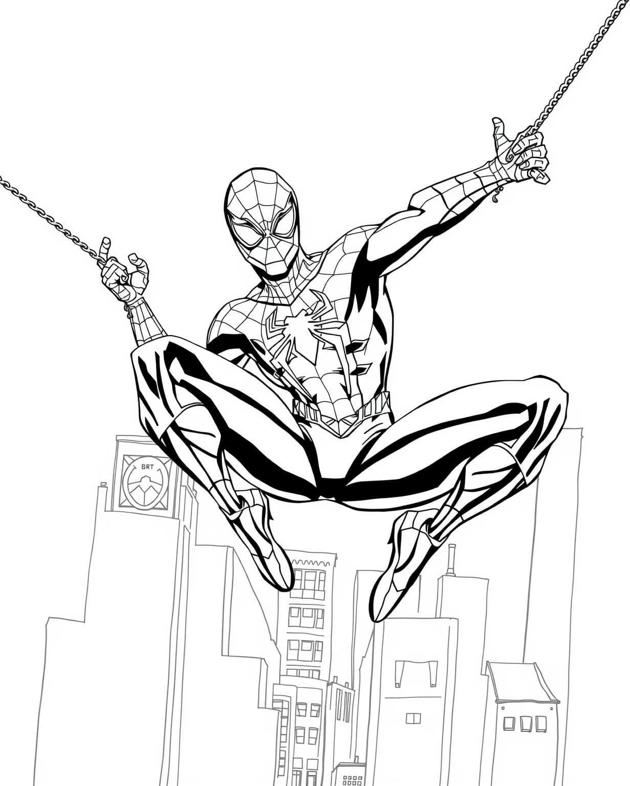 Black Spiderman Coloring Page