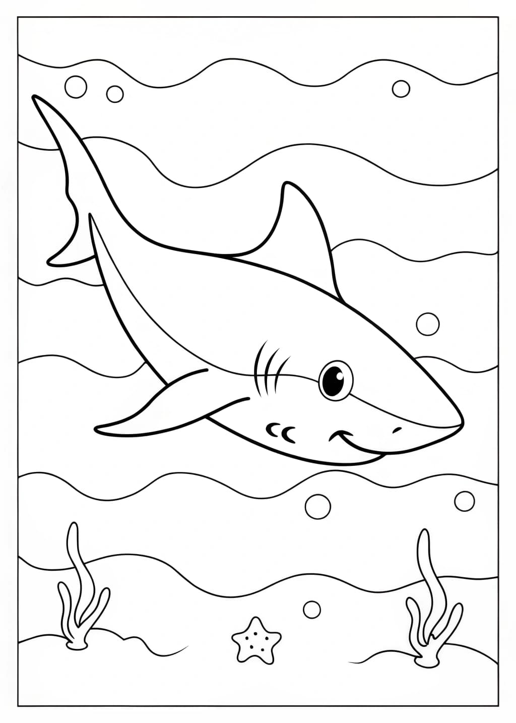 Blue Shark Coloring Page