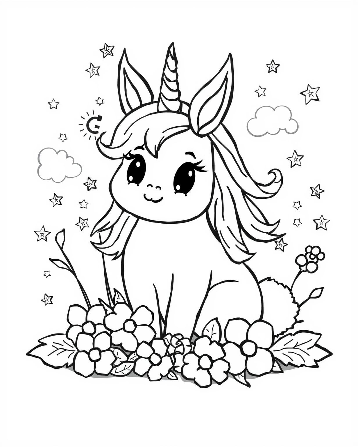 Bunny Unicorn Coloring Page