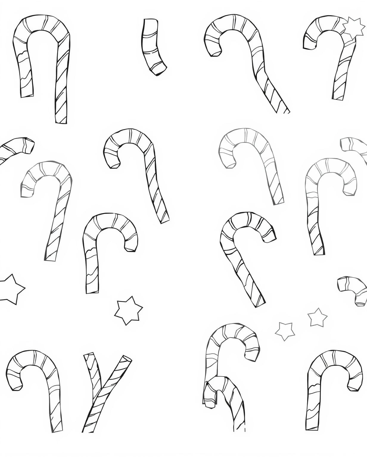 Candy Cane Pattern Coloring Page