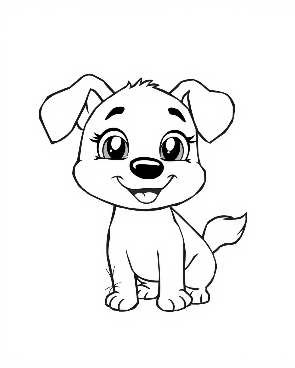 Cartoon Dog Coloring Page