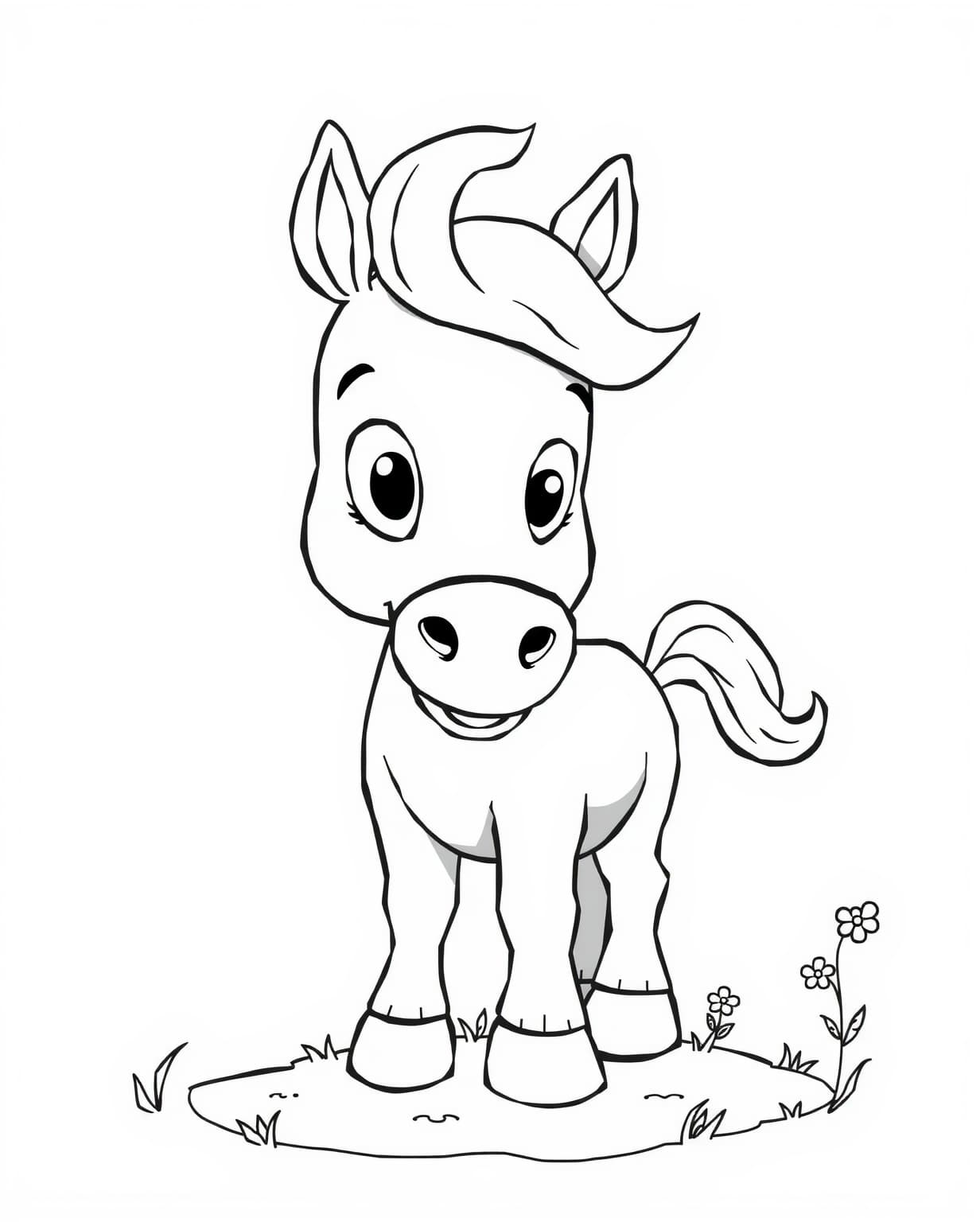 Cartoon Horse Coloring Page