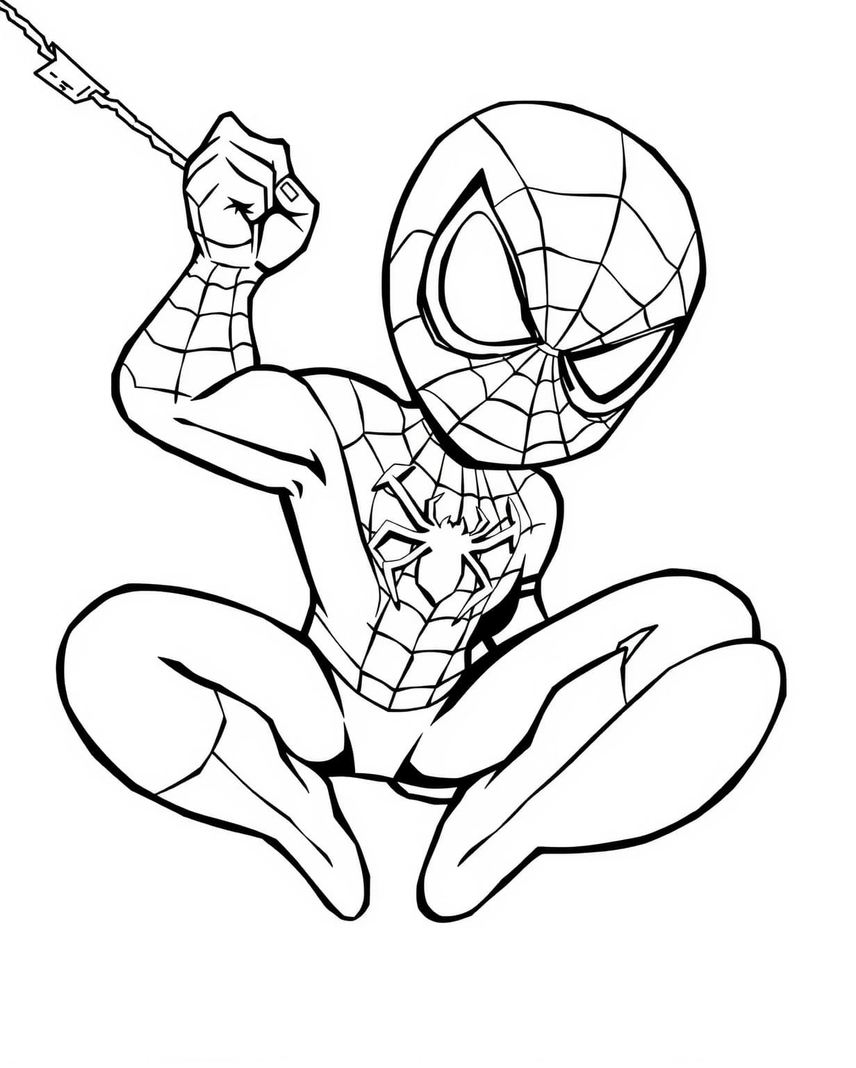 Cartoon Spiderman Coloring Page