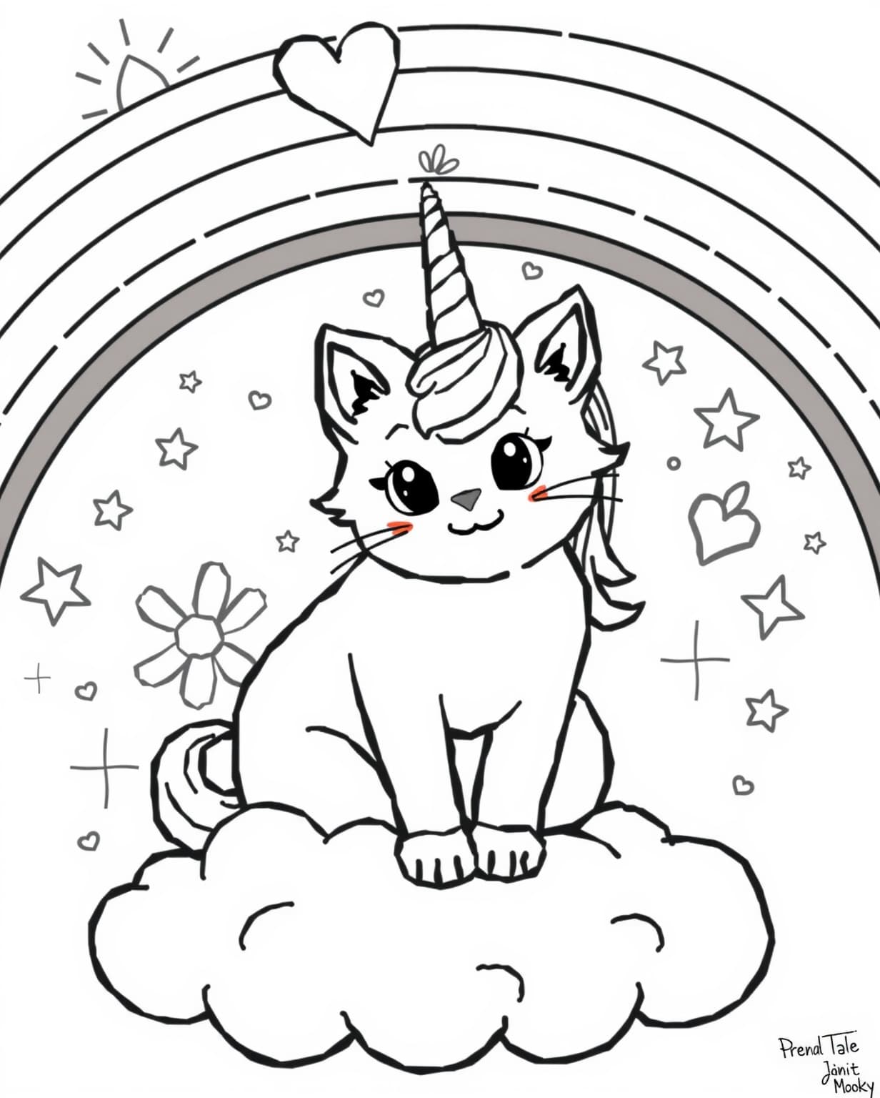 Caticorn Coloring Page