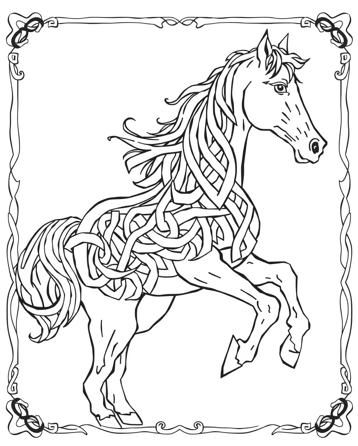 Celtic Knot Horse Coloring Page