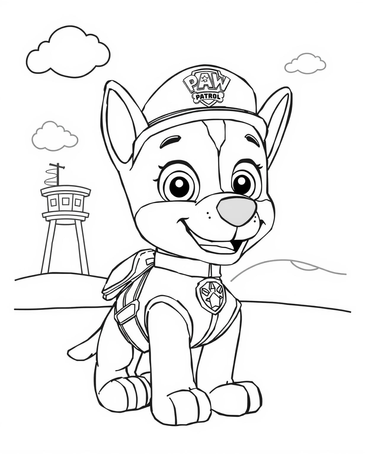 Chase Paw Patrol Coloring Page