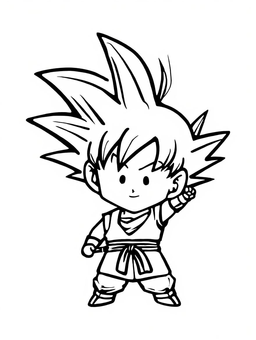 Chibi Goku Coloring Picture