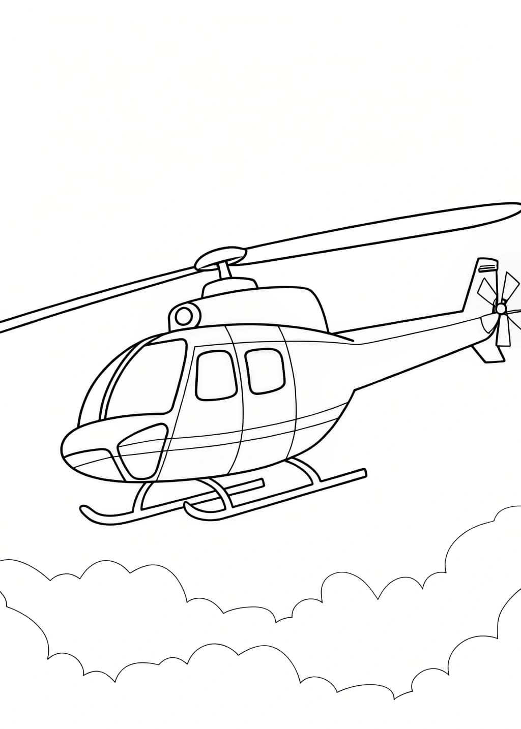 Commercial Helicopter Coloring Page