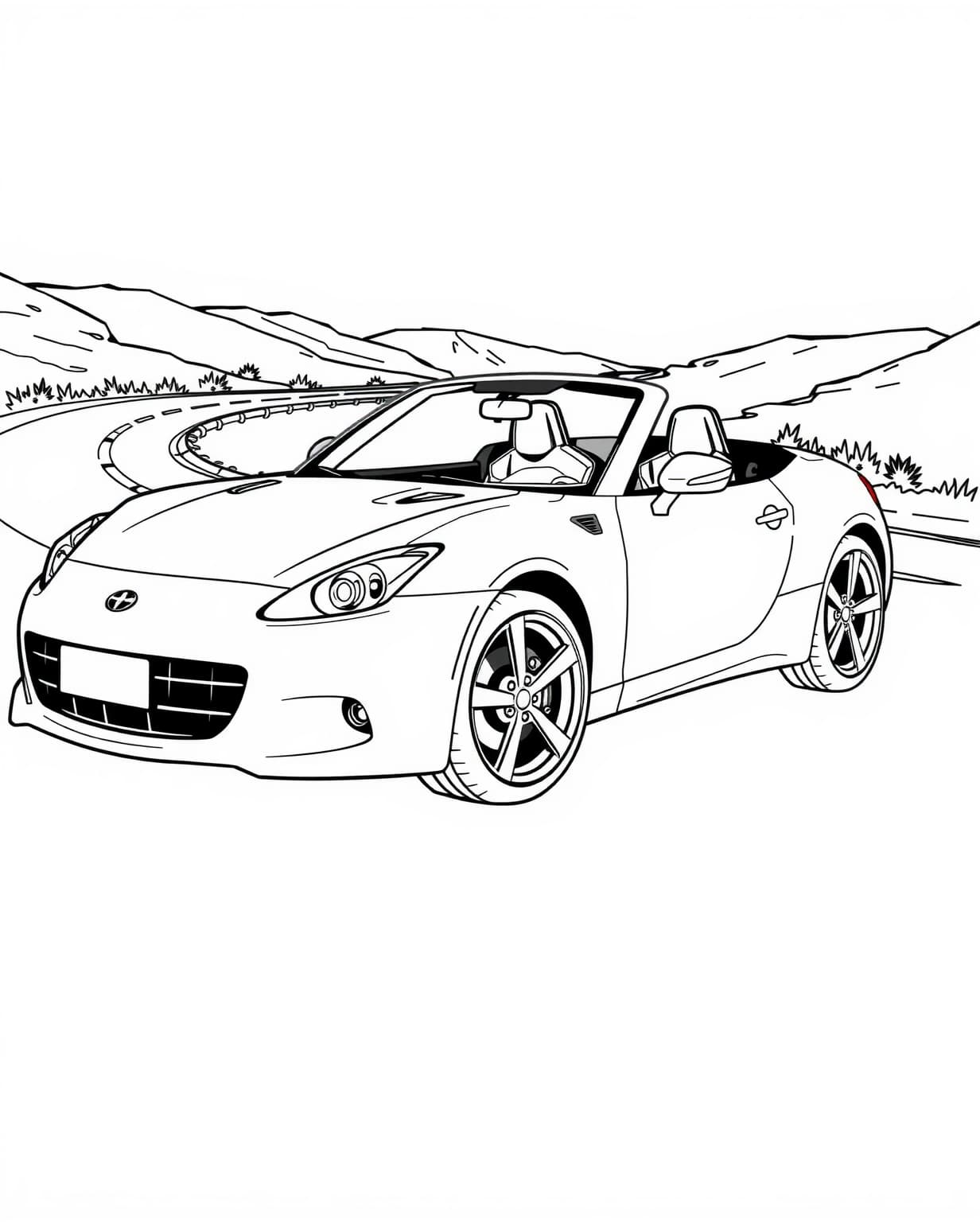 Convertible Sports Car Coloring Page
