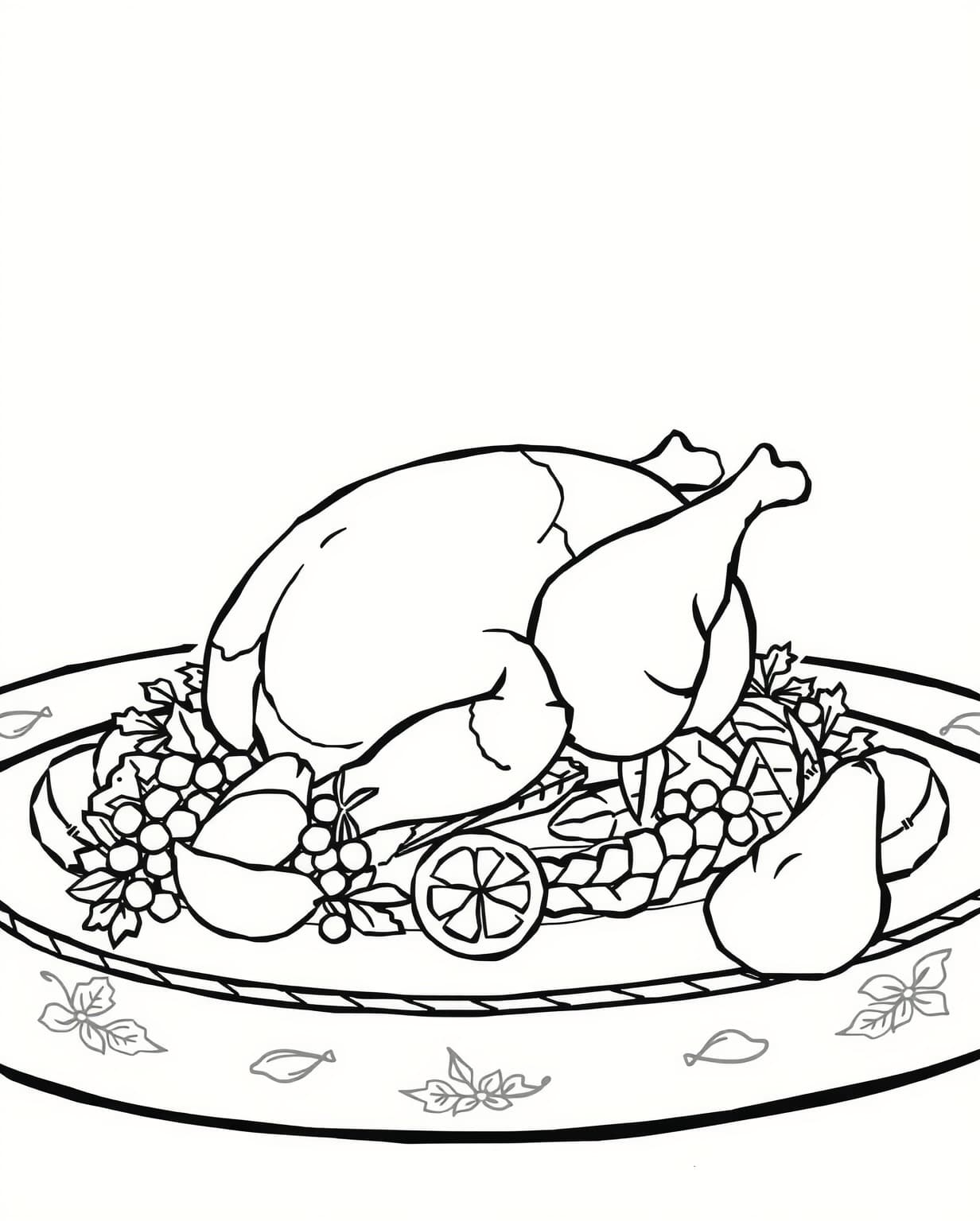 Cooked Turkey Coloring Page