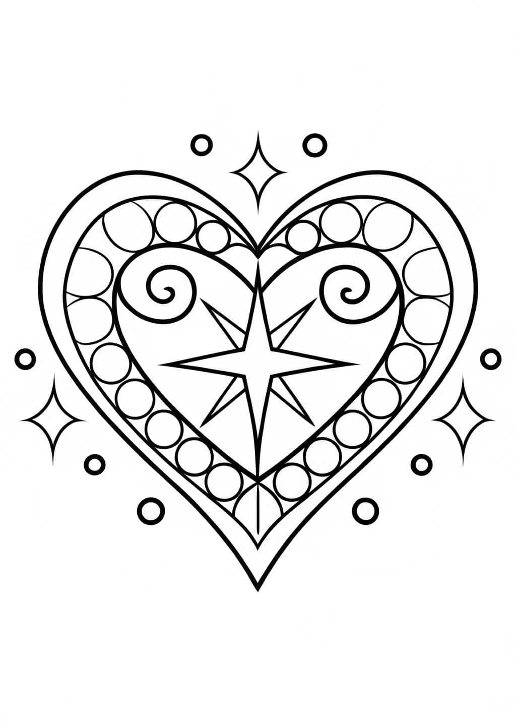 Cool Heart Coloring Page