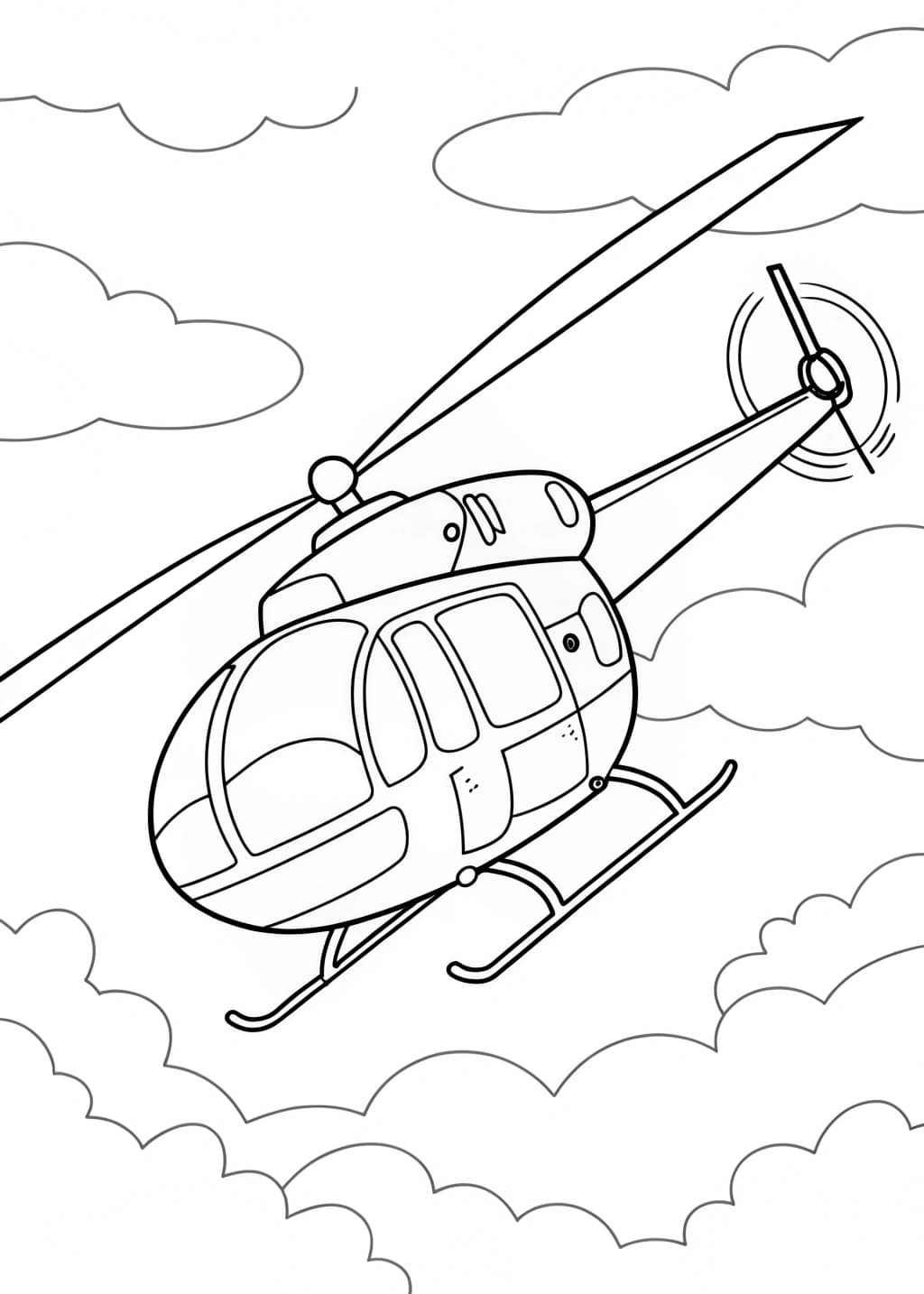 Cool Helicopter Coloring Page