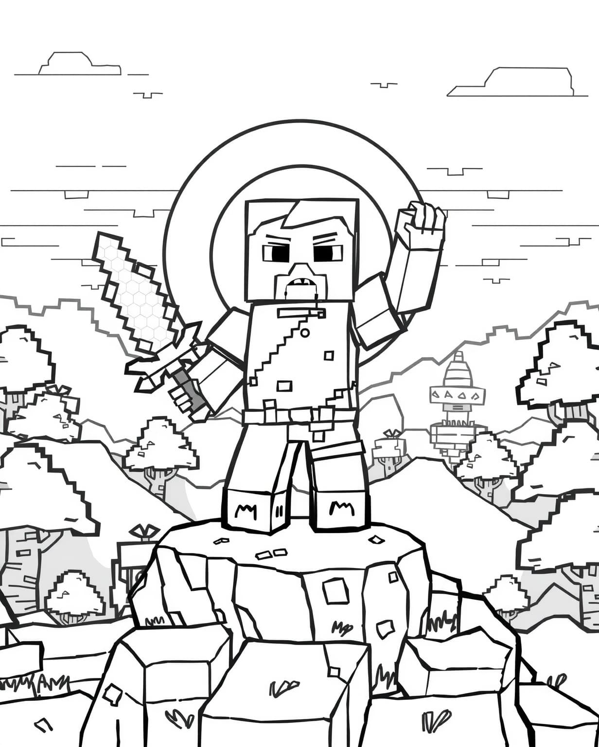 Cool Minecraft Coloring Page
