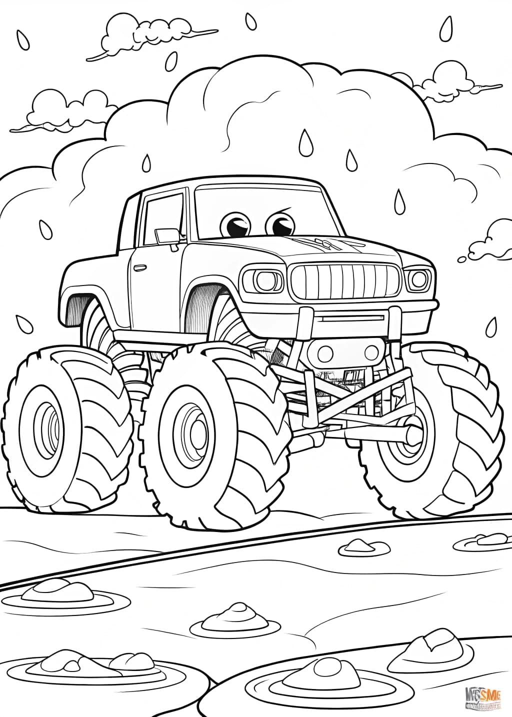 Cool Monster Truck Coloring Page
