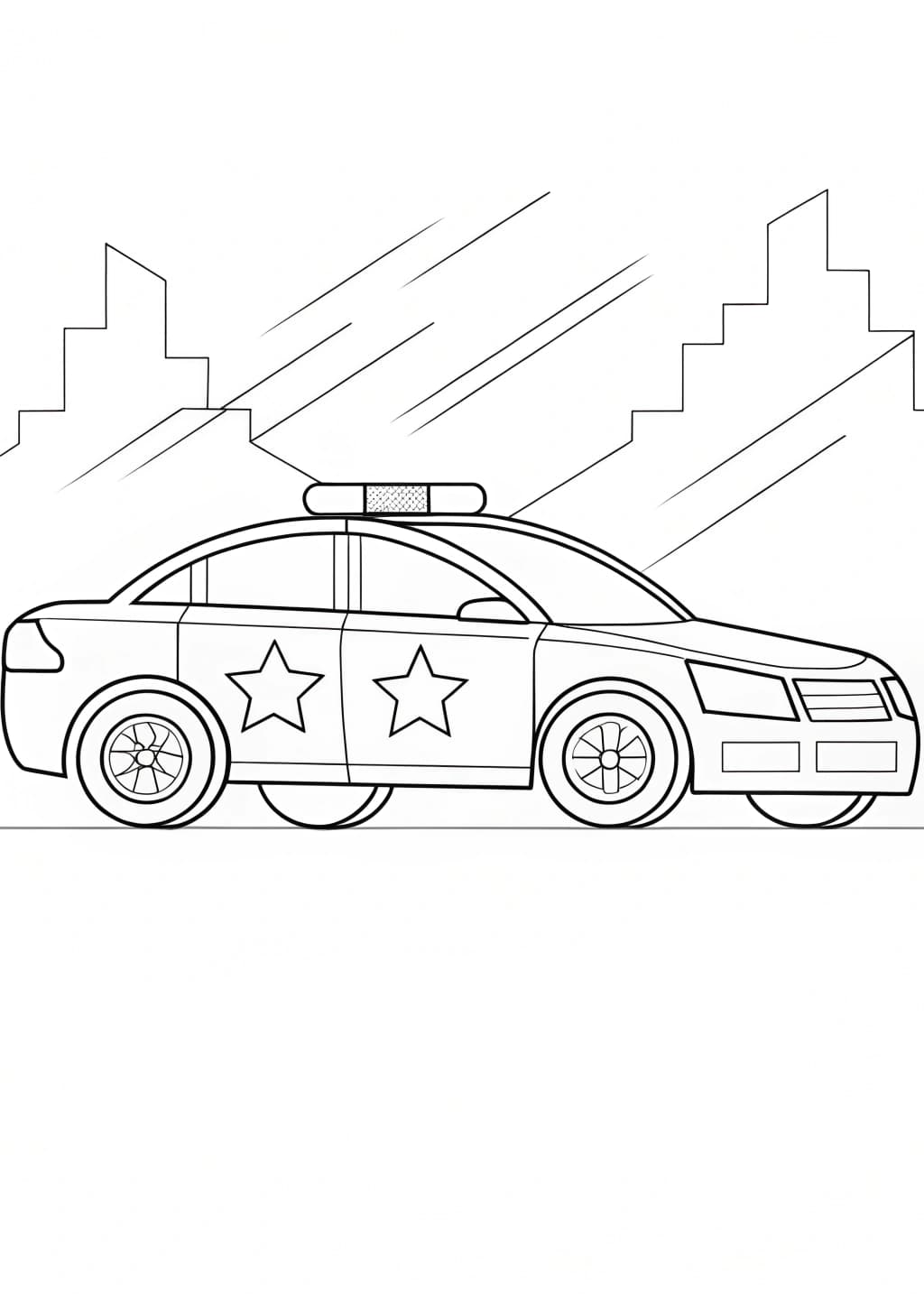 Cool Police Car Coloring Page