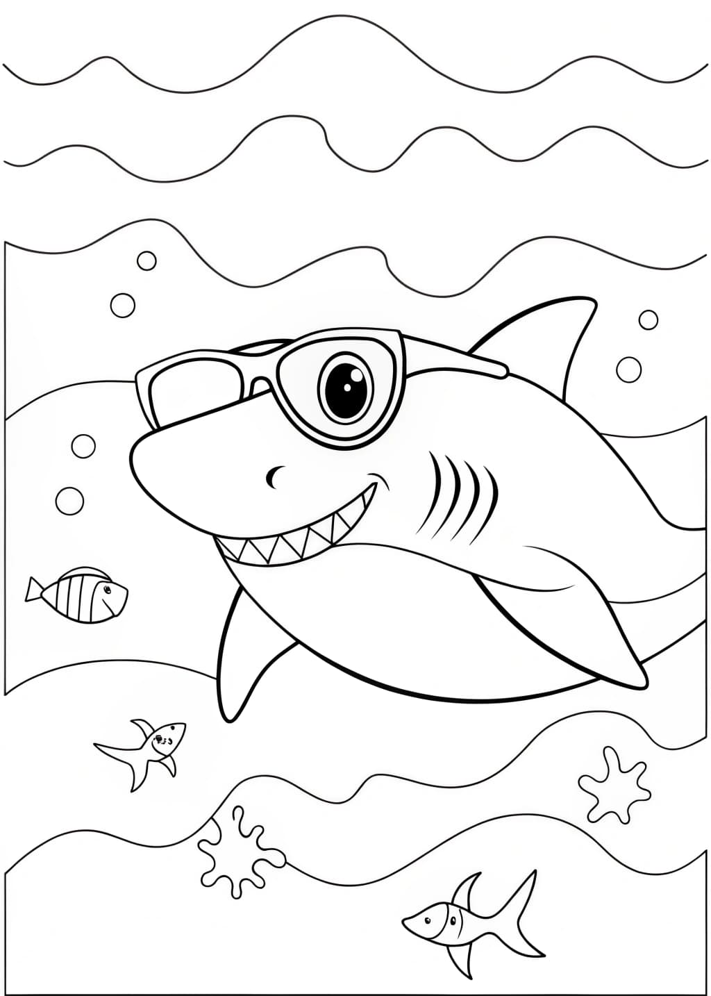 Cool Shark Coloring Page