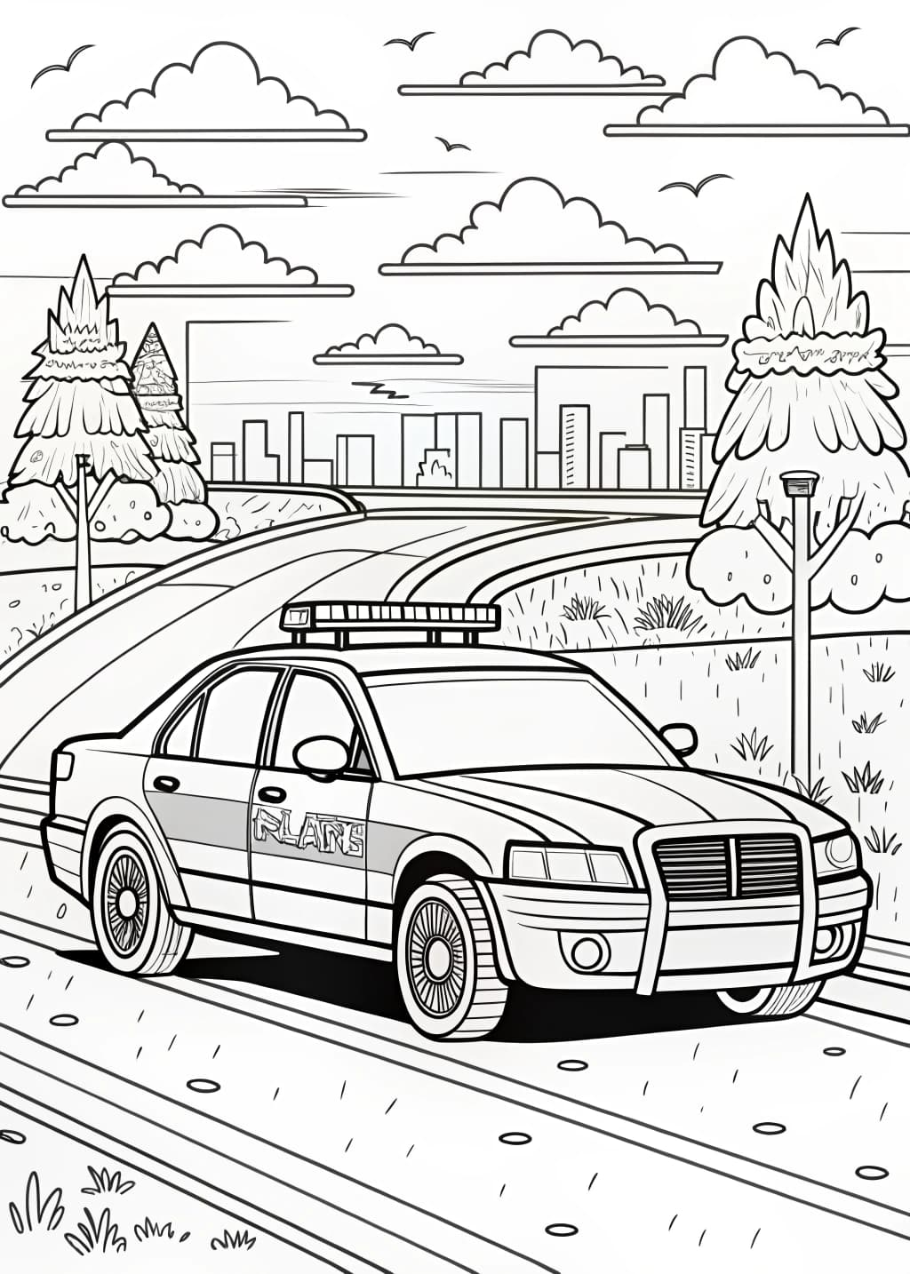 Cop Car Coloring Page