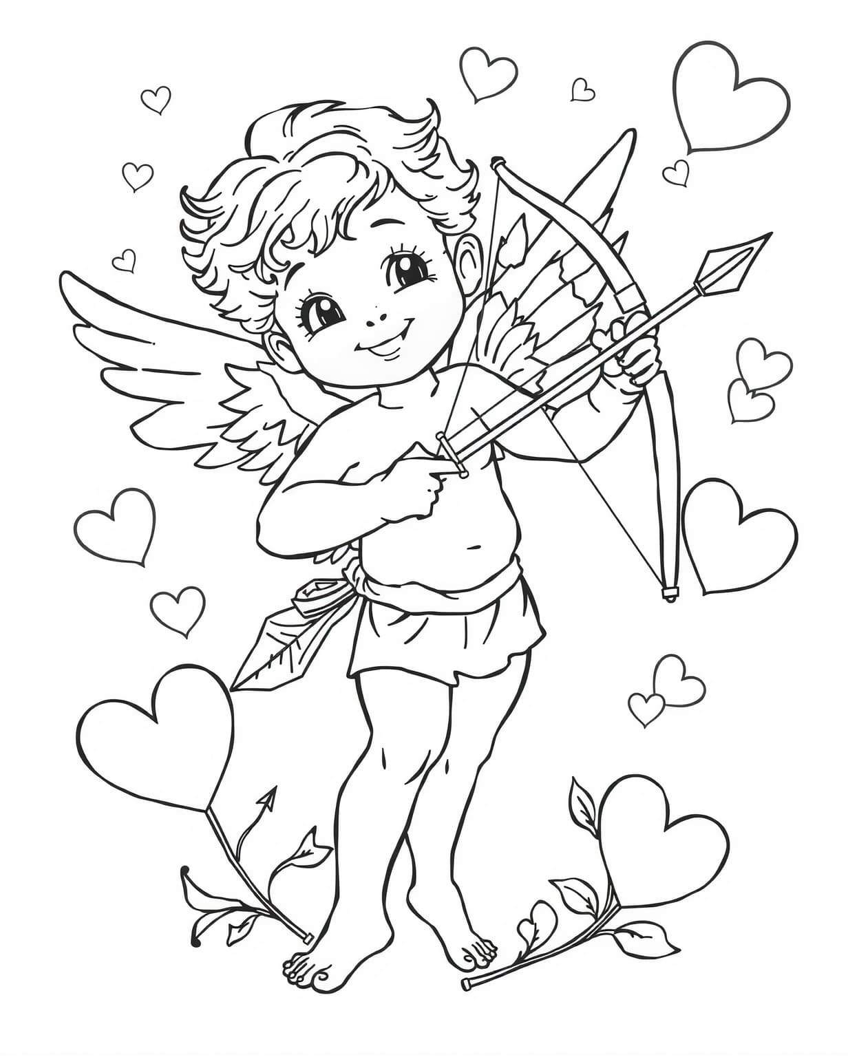 Cupid’s Arrow Coloring Page