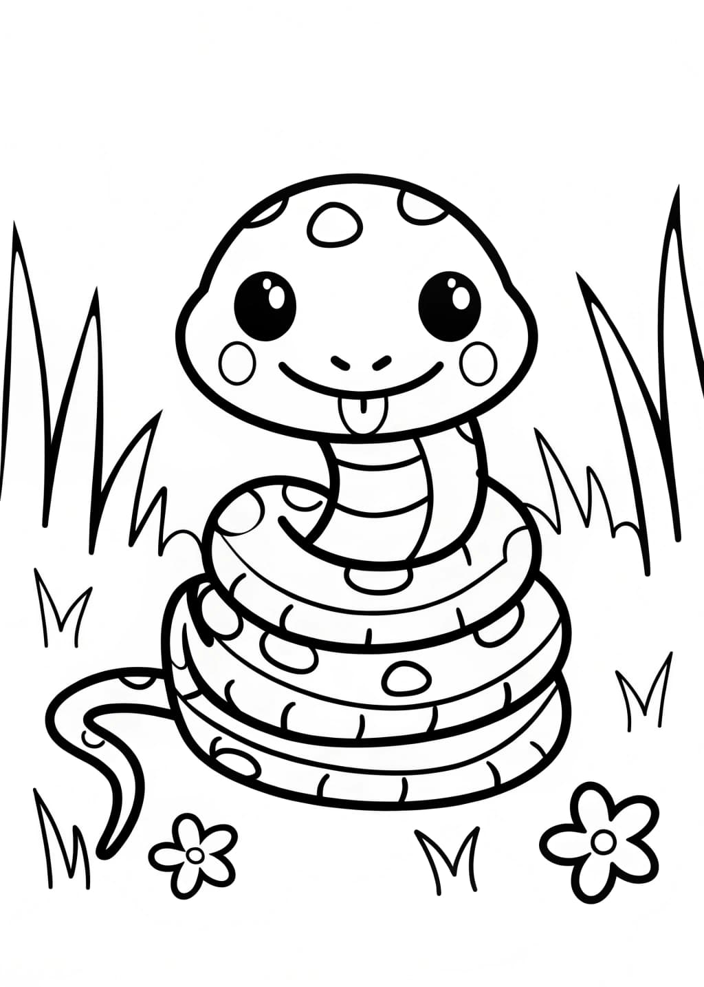 Cute Baby Snake Coloring Page