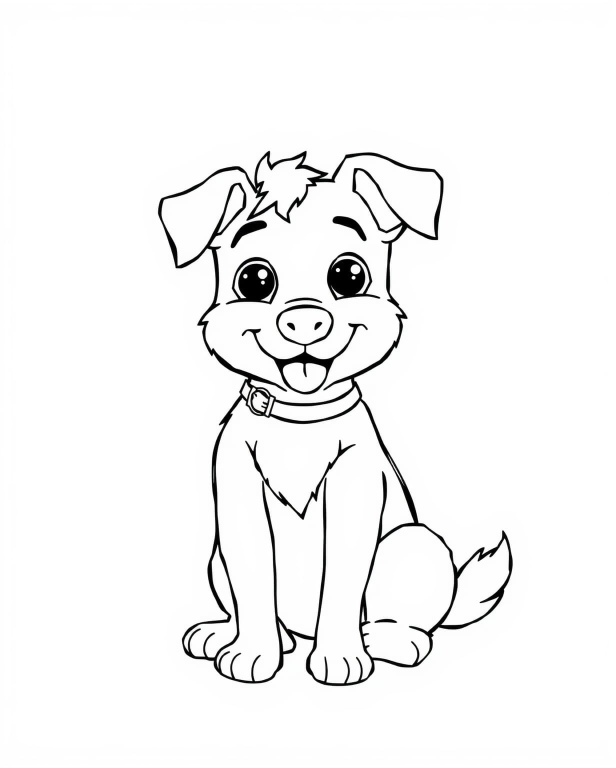 Cute Dog Coloring Page