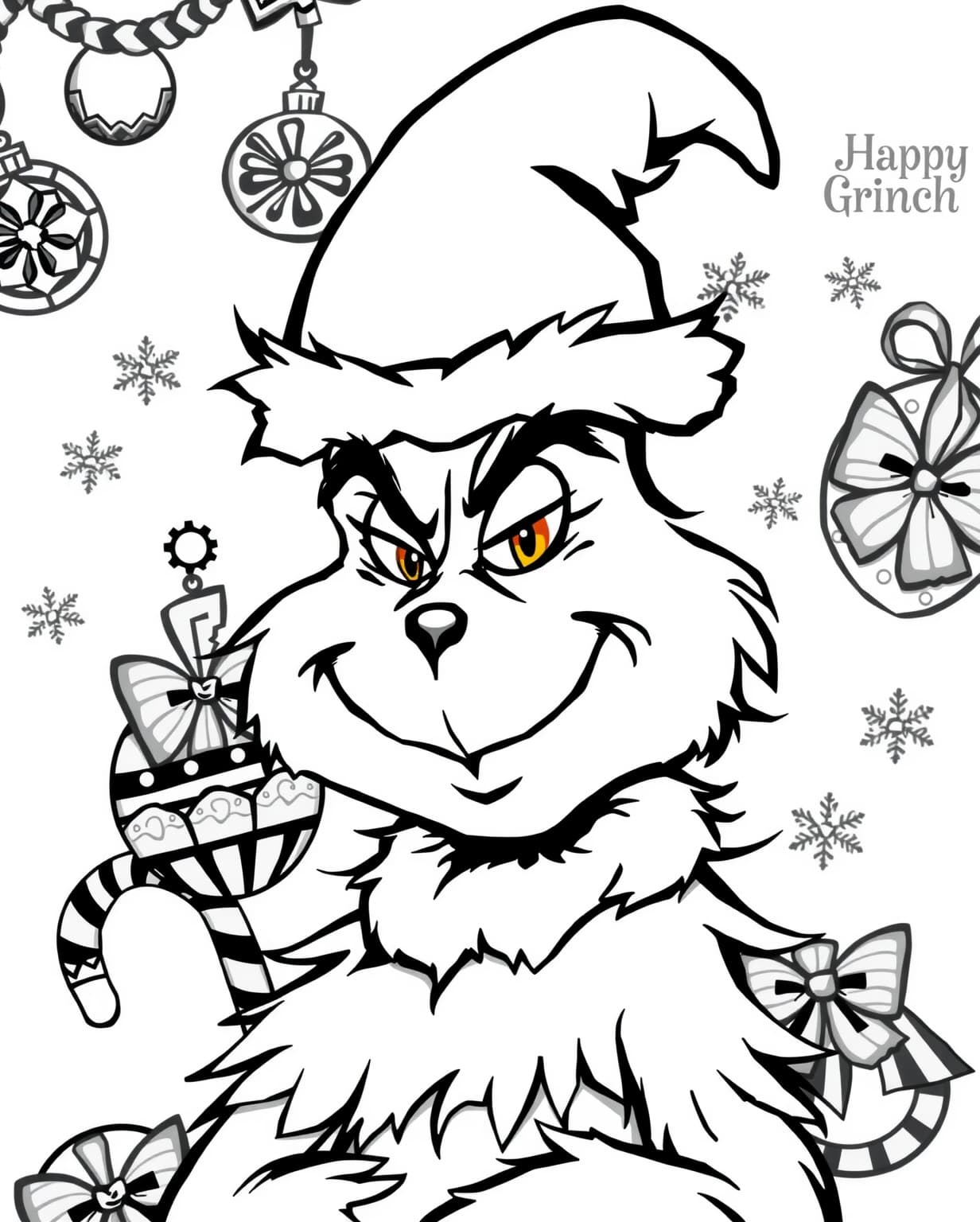 Cute Grinch Coloring Page