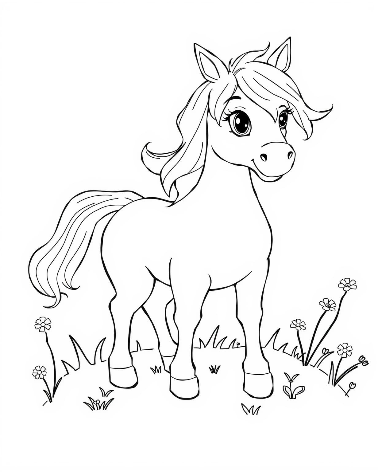 Cute Horse Coloring Page