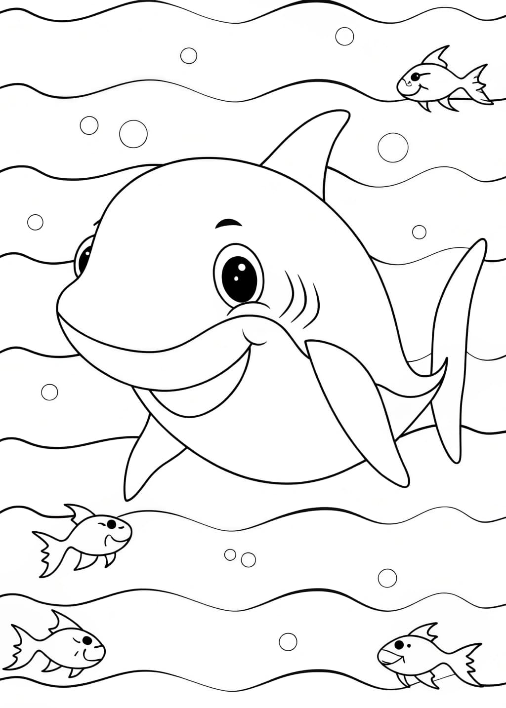 Cute Shark Coloring Page